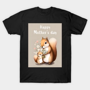 Mother & Baby Squirrel Celebrate Mother's Day with Love T-Shirt